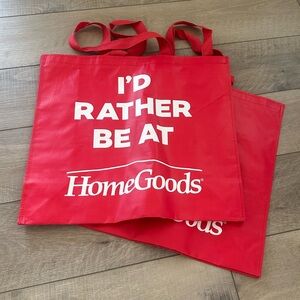 Homegoods TJMaxx Marshalls Viral I’d Rather Be at Homegoods Bags Set of 2 NWOT